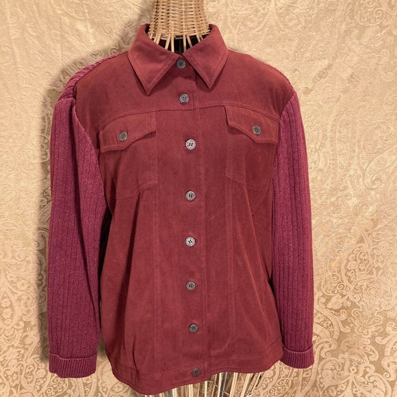 ALFRED DUNNER SHACKET BUTTON UP KNIT LONG SLEEVE SIZE M - Picture 1 of 10